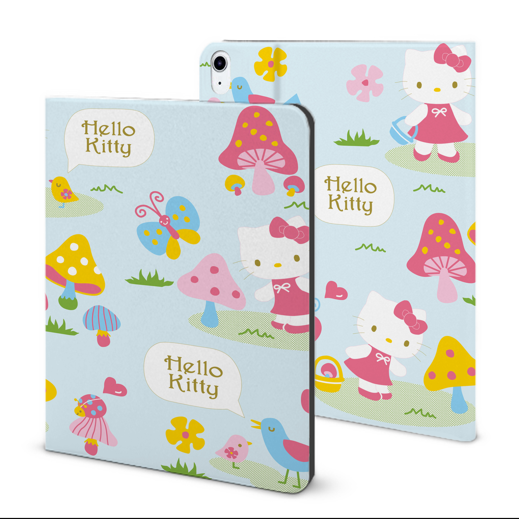 （画像用） Hello Kitty ハローキティ IPad ケース ブック型 PUレザー TPU 耐衝撃 軽量 薄型 ペン収納なし 全面保護 IPad 各モデル対応
